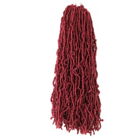 Niseyo Faux Locs Crochet Hair 18 Inch Soft locs, 6 Packs Short Crochet Locs Pre Looped Crotchet Straight Synthetic Hair Extensions (118#, Burgundy)