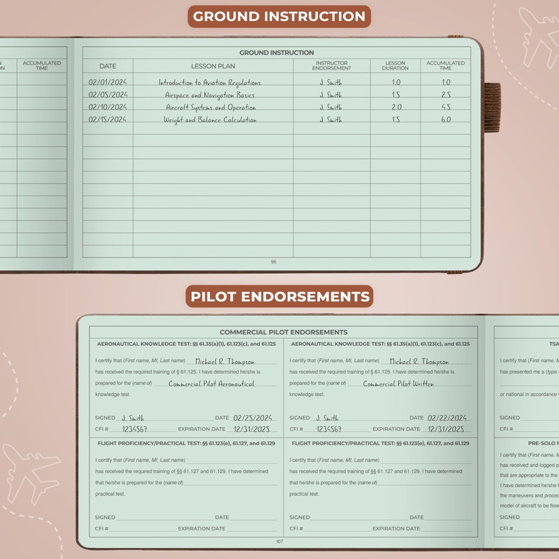 Clever Fox Pilot Logbook – Hardcover Flight Log Journal for
