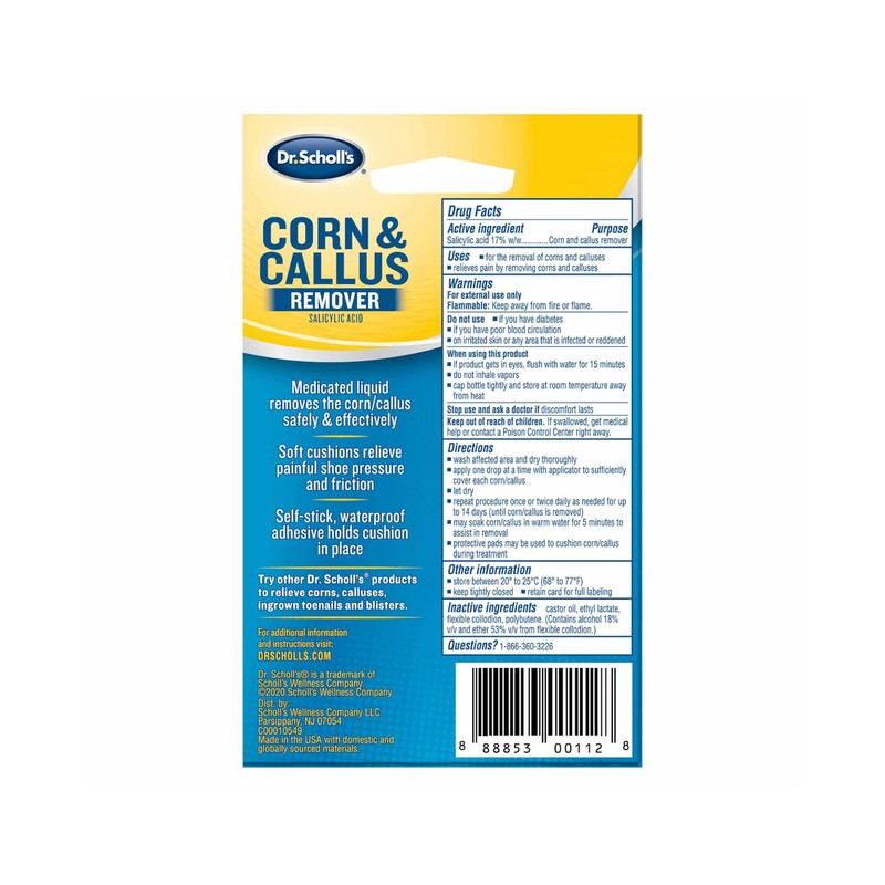Dr. Scholl's Corn/Callus Remover Liquid 0.33 oz (Pack of 6)