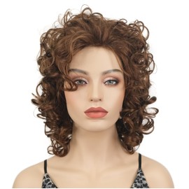 Lydell Short Soft Super Curly Layered Natural Movement Synthetic Wigs 30 Medium Auburn