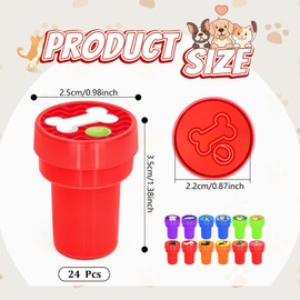 Cinrobiye 24 Pcs Dog Stampers for Kids,Puppy Party Birthday Favors, Pet Party Goodie Bag Fillers, Classroom Rewards, Carnival Prizes, Pinata Stuffers for Animal Favors Gifts