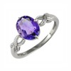 Ivy Gems 9ct White Gold Fancy Oval 1.25ct Amethyst Solitaire