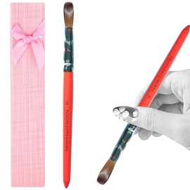 PCUORLEORS Acrylic Nail Brush with 100% Pure Kolinsky Sable Hair and Round Wood Handle Professional Gel Brush for Acrylic Power and Nail Extension (#10)