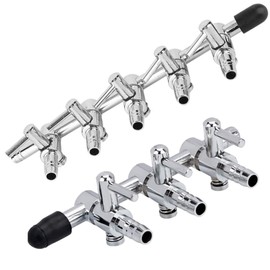 WanFengXue 2Pcs Aquarium Oxygen Distributor 3 Way and 5 Way Chromium Copper Air Control Valve Splitter Pump Accessories for Fish Tank Air Flow Control