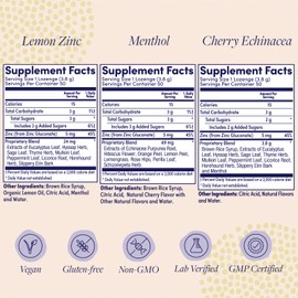 ZAND Immunity Variety 3 Pack - Lemon Zinc, Menthol and Cherry Echinacea Zinc Throat Lozenges - Good-for-You Dry Mouth Lozenges, Immune Support Supplement - Natural Flavor, Vegan, Gluten Free, 50ct ea