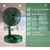 Dosyu Ventilador Plegable para Escritorio 3 Velocidades Recargable (Blanco)