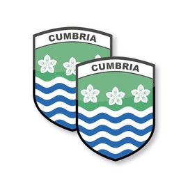 stika.co Pack of 2 Cumbria County Flag Signs - Static Cling Window Vinyl - Car, Van, Truck Window Sign - United Kingdom County Flags
