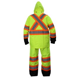 Troy Safety TLM55 Class 3 Hi-Viz Rain suit, Jacket, Pants Large Size