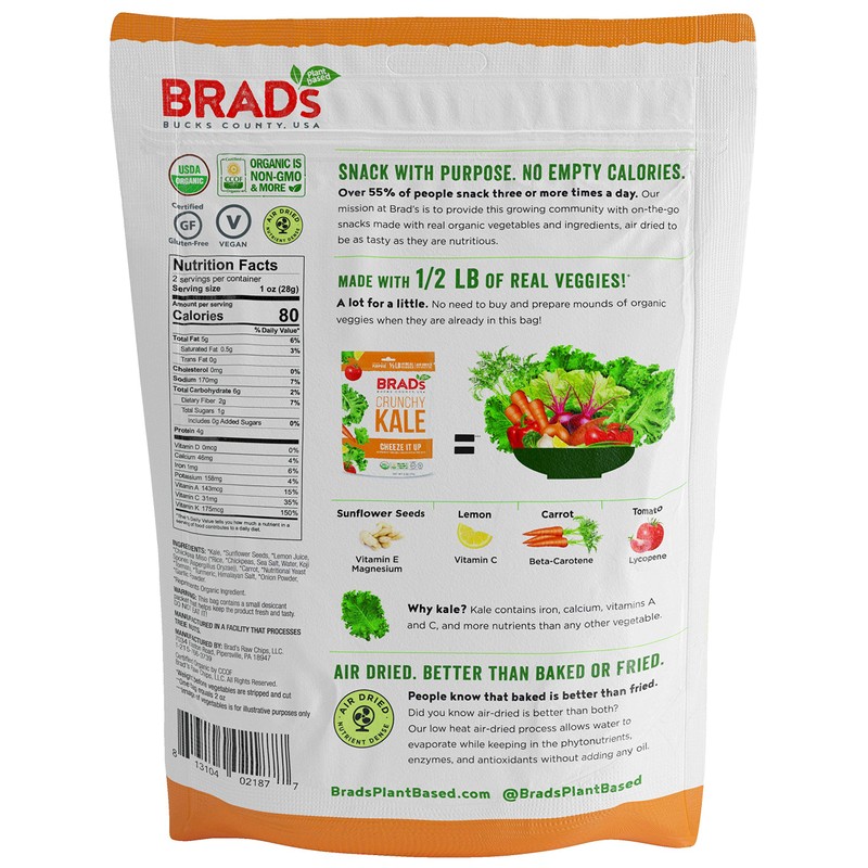 Brad's Plant Based Organic Cheeze it Up Crunchy Kale 2