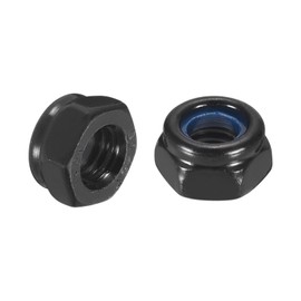 sourcing map 50Pcs M6 x 1 Nylon Insert Hex Lock Nuts, 304 Stainless Steel Self-Locking Nylon Insert Stop Nut for Industrial Construction Fasteners, Black&Blue