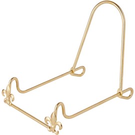 Bard's Adjustable Brass Metal Easel, Fleur de Lis, 4.25" H x 4.25" W x 5" D, Pack of 2