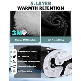 HIKENTURE Guantes de invierno para hombre y mujer, guantes de esquí 3M Thinsulate, guantes impermeables para invierno, cálidos, resistentes al viento, para pantalla táctil y snowboard para esquí, ciclismo, motocicleta, correr