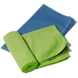 Ritoa Cooling Towel, Cooling Towel, For Neck and Heatstroke, Blue + Green, Set 11.8 x 39.4 inches (30 x 100 cm), 1 Each