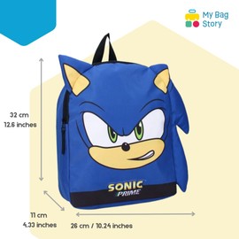 mybagstory Sonic Backpack – Blue – Children's – School – Primary – Kindergarten – Daycare – School Bag Boy – Size 32 cm – Adjustable Straps – Gift Idea, Blue, 32 cm