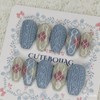 Argyle knit handmade nail tips, pedi tips - Oval M