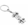 Glossy Silver Racing Car Keyring Keychain