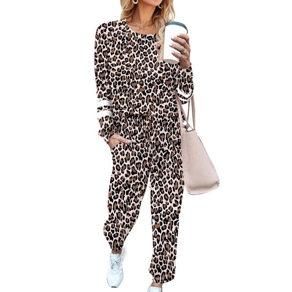 Ekouaer Womens Pajama Set Long Sleeve Sleepwear Print Nightwear Soft