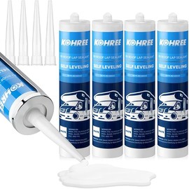 Kohree RV Roof Sealant 4 Pack, Self-Leveling Lap Sealant White, RV Caulking for Roofing, Maintenance, Repair