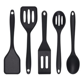 Eolilim Small Spatulas 5PCS, Mini Size Silicone Turner Easy to Clean, Flexible Brownie Spatula, Spatulas for Kitchen Use, Mini Silicone Spatula for Fish, Fried Rice