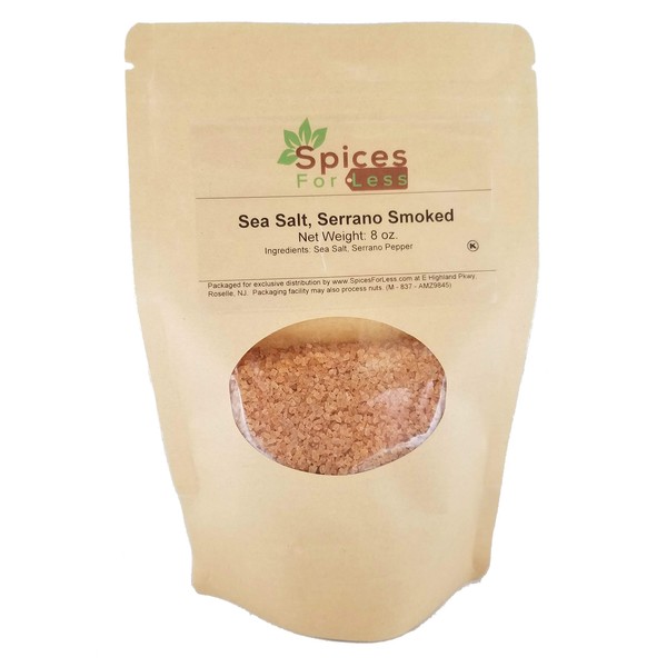 Sea Salt, Serrano Smoked - 8 ounce package by SpicesForLess