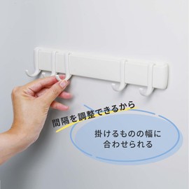 Marna W620W Magnetic Hook, 5 Hooks (White) Bathroom Storage Accessories Wall Hanging Hook (Sponge/Squeegee, Wall Hanging, Storage), Magnetic Included