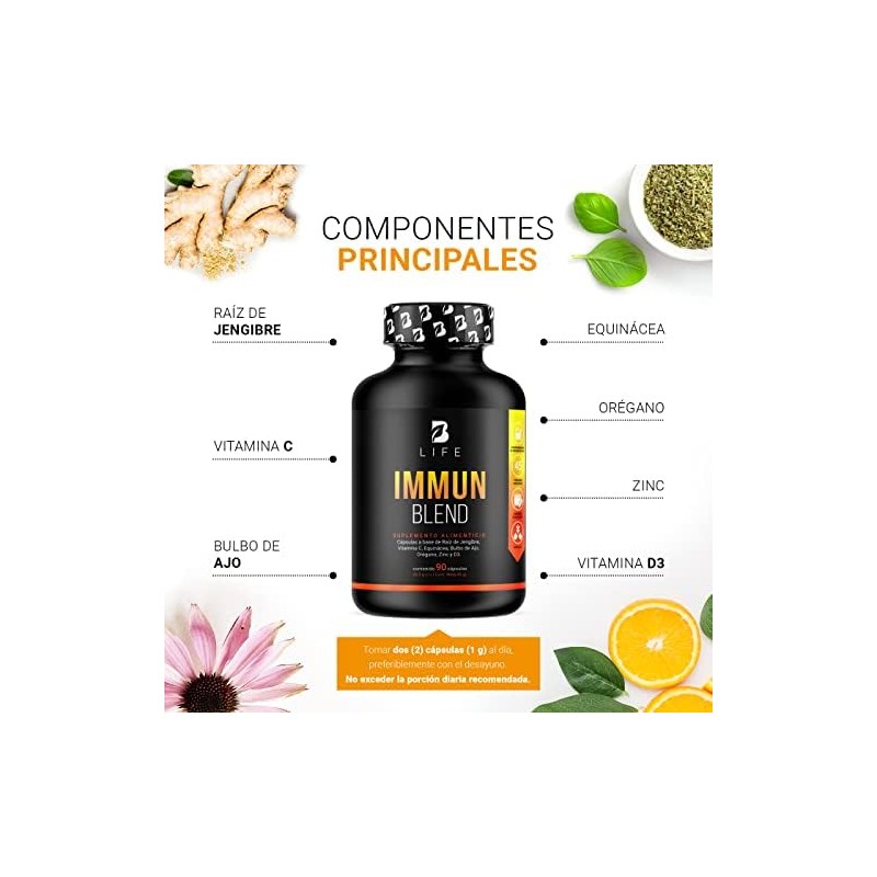 B Life Fórmula con Vitamina C, Zinc, Equinácea y Ajo