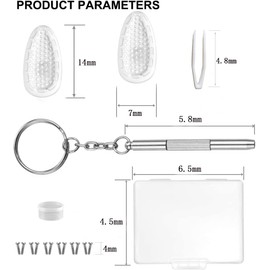 Screw in Eyeglasses Nose Pads,Upgraded Air Chamber Glasses Nose Pieces,Soft Silicone Anti-slip Replacement Nose Guards,Repair Kits for Glasses and Sunglasses Eyewear Frames(14mm,5Pairs)