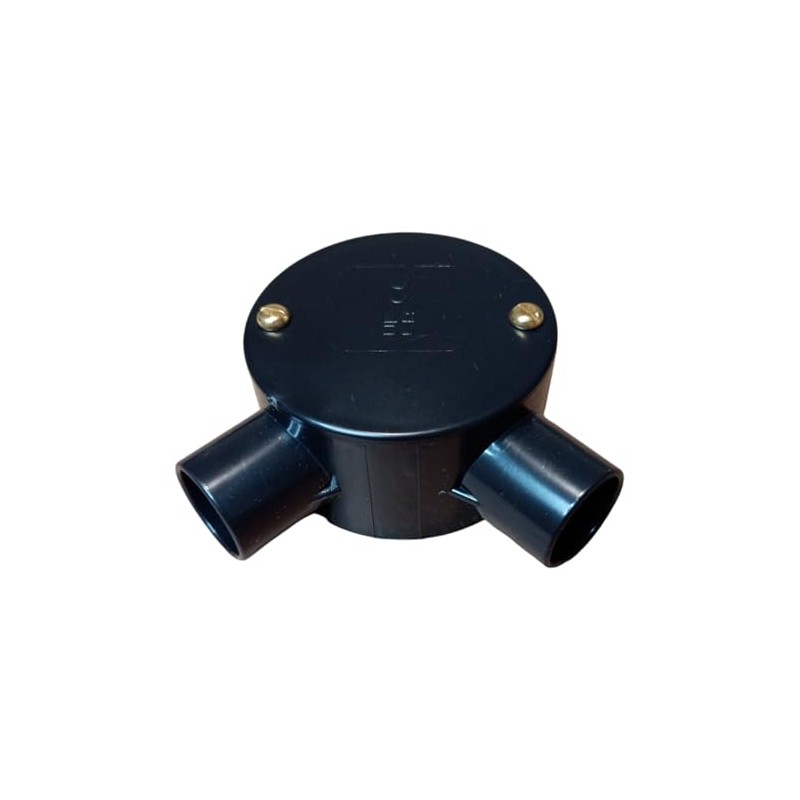 Black 20mm PVC Conduit Box 2 Way Terminal Box with
