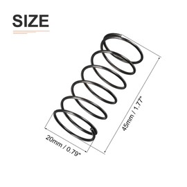 DTGN 1.2x20x45mm(DxODxL) Compression Spring - 10Pack - Good for Machinery - Spring Steel Extension Spring - Black