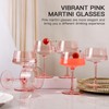JOVGANK Pink Martini Glasses Set of 6, Hand Blown Colorful