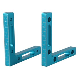 2Pcs/Set Aluminum Alloy Carpenter 90 Degree Right Angle Positioner Clamps Woodworking Tool Blue