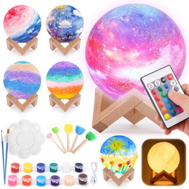 Craft Set Children from 6 8 9 10 Years: Girls Gifts 7 8 9 10 11 Years Crafts for Girls 8-9-10-11 Years Night Light Children Toys from 5-12 Years Boy Funny Birthday Gift Moon Lamp Painting Set