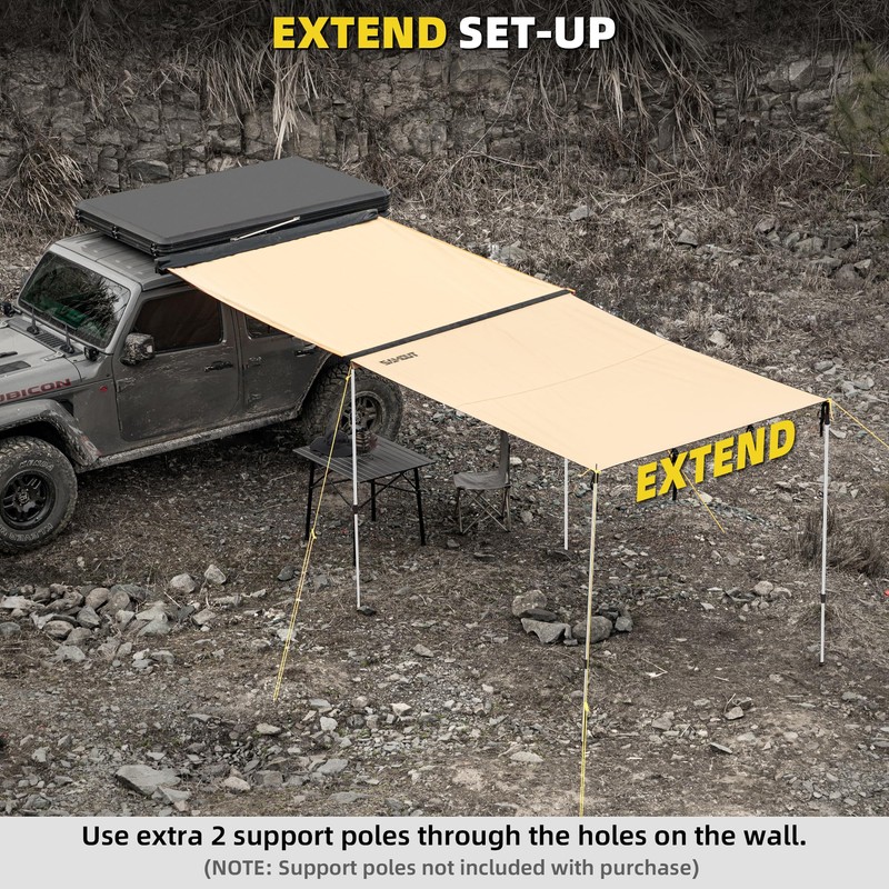SAMOUT Awning Wall 6.6FT x 8.5FT Multi-Side Universal Awning Extension