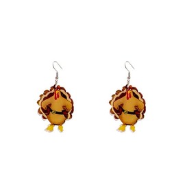 Thanksgiving Fall Earrings Metal Dangle Christmas Earrings Set Lightweight Festival Holiday Earrings (B)