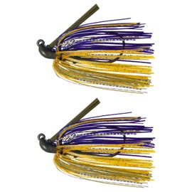 Tungsten 4 Anglers – 97% Pure Tungsten Flipping Jig for Bass Fishing, Pike, Walleye and More | Ideal for Pitching and Skipping | 1/2oz. with Multi-Color – 2-Pack/Bag (1/2oz. Purple Orange)