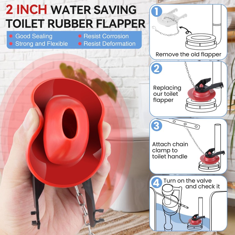 Saillong 2 Set Universal Toilet Tank Replacement Kit, Include Toilet