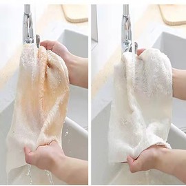 Reusable and Absorbent Dish Cloths Set in 5 Pieces,Bamboo Fiber Material Cleaning Cloth Set, 7"*9" White Double-Layer Non Stick Oil Dishwashing Cloth, Kitchen Towel, Dishcloth Towels