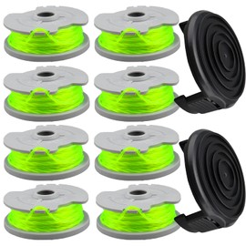 YHLFOOZ WA0014 Trimmer Line, 20ft 0.080" Grass Trimmer/Weed Eater/Edger Auto-Feed Spool Line Compatible with Worx WG168 WG184 WG190 WG191, with WA0037 Cap (8+2 Pack)