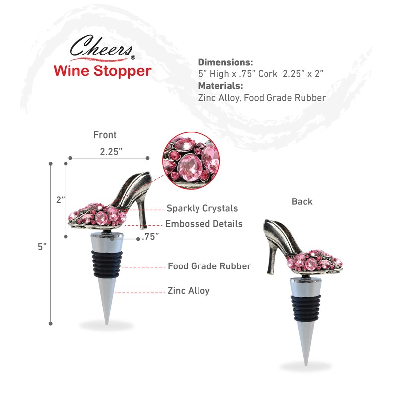 Cheers High Heel Shoe Metal Wine Stopper - Elegant Decor