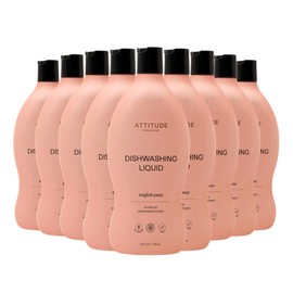 ATTITUDE Dishwashing Liquid, EWG Verified, Vegan Dish Soap, Plant Based, Naturally Derived Products, English Pear, 24 Fl Oz (Pack of 9)