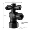 Westbrass D105BX-07 1/4-Turn Cross Handle Angle Stop Shut Off Valve,