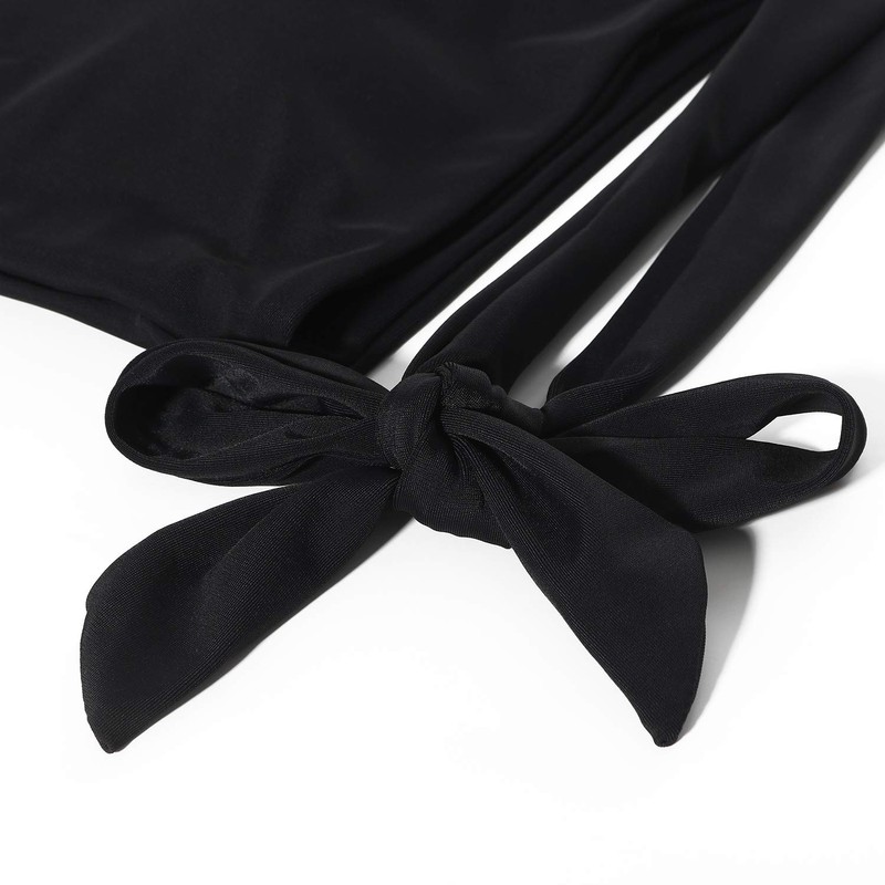 MOOSLOVER Women One Shoulder High Waisted Bikini Tie High Cut