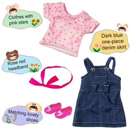 Ecore Fun 14.5" African Baby Girl Doll with Clothes Set - Washable Realistic Silicone Toy - Best Gift for Kids