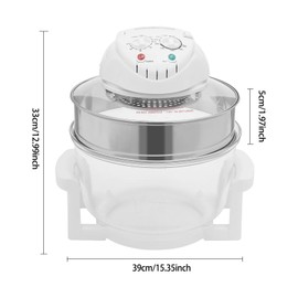 Glass Air Fryer,17.96Qt Capacity 360° Visibility Compact Smart Air Fryer Oven Turbo Electric Cooker w/Adjustable temperature & time for Deep Roast, Crisp, Keep Warm