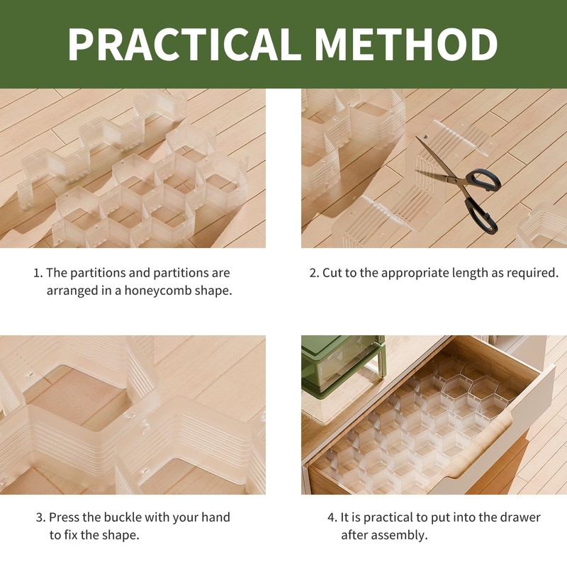 Kocuos Honeycomb Separator Adjustable Drawer Organizer Divider for Underwear Belt-Scarf