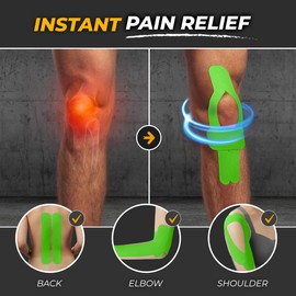 Kinesiology Tape-Incredible Support for Athletic Sports and Recovery + Free Taping Guide - Pre-Cut 2 inch 32 feet (Lime Green + Free Taping Guide, 1 Pack)