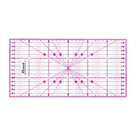 Victor Transparent Ruler 15 x 30 cm in Pink for Sewing, Crafts, Patchwork and Quilting Sewing Ruler
