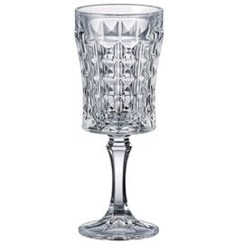 Czech Crystal Glass Set of 6 Wine Champagne Glasses 7oz./200ml. Diamond Elegant Vintage Design Wedding Birthday Housewarming Anniversary