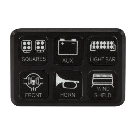 Pilot Automotive Bully Universal LED Switch Panel System 6 Gang Push Button Truck SUV UTV Offroad