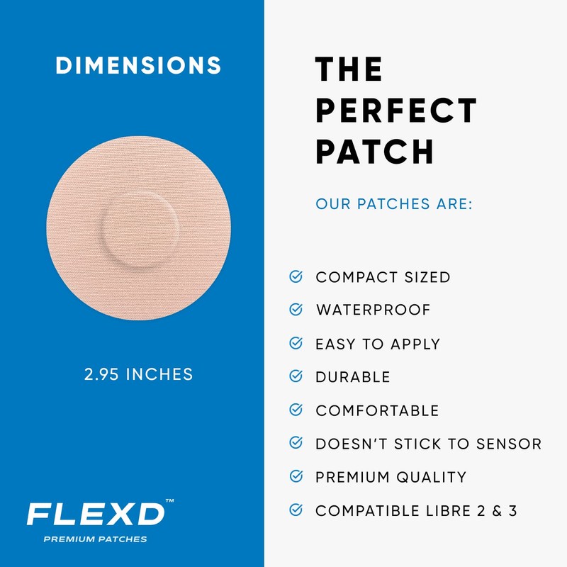 Flexd - Libre 3 Sensor Covers Waterproof, Freestyle Adhesive Patches